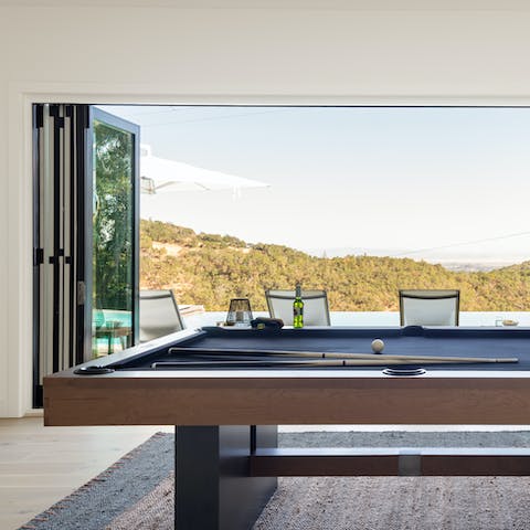 Take a game of billiards up a notch with this view