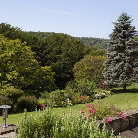 Take a morning stroll through the beautifully landscaped grounds