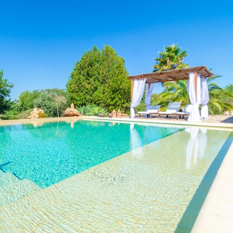 Relax on a lounger or swim a couple of laps in your private pool