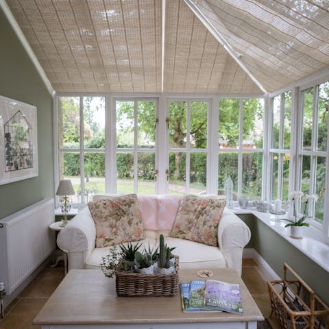 Sit back in the conservatory with a cup of a tea and a good book