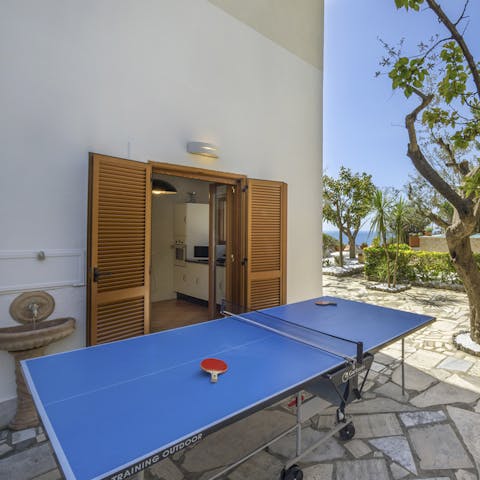 Take a break from the mid-day sun and enjoy a few games of table tennis in the shade, accompanied by a nice, cold beer