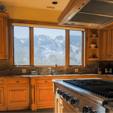 Cook dinner as you admire the stunning views