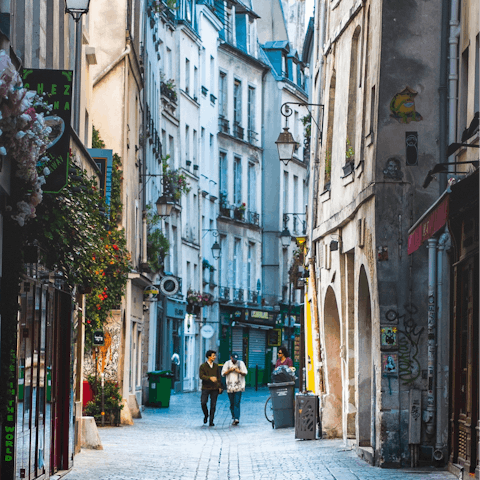 Enjoy all of the restaurants Le Marais has to offer, a short stroll away