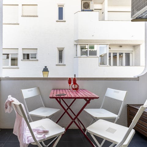 Enjoy an evening drink outside on your private balcony