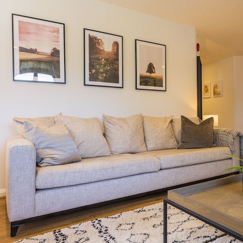 Pick the comfiest spot on the couch to recline with a glass of wine in the evenings