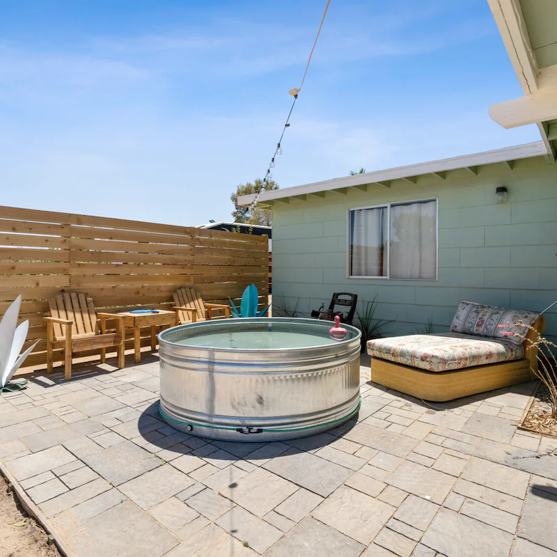 Relax in the outdoor tub