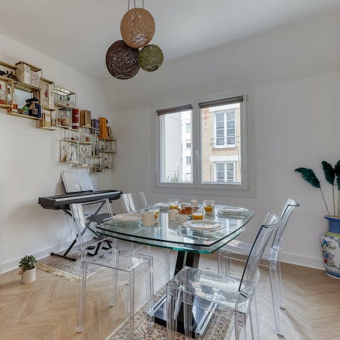Begin your day with local pastries in the bright dining room