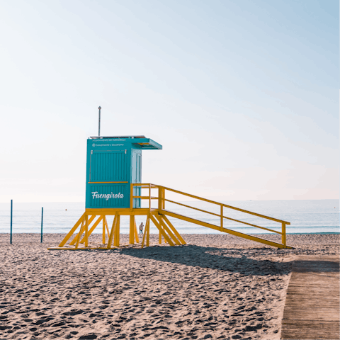 Step outside and stroll down to Fuengirola's beach  