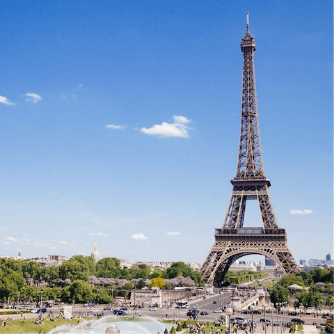 Visit the famous Eiffel Tower, within a twenty–minute drive away from the apartment