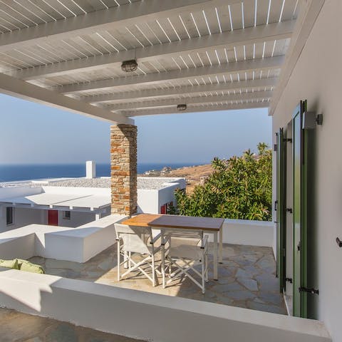 Start the day with a spot of breakfast on the covered terrace