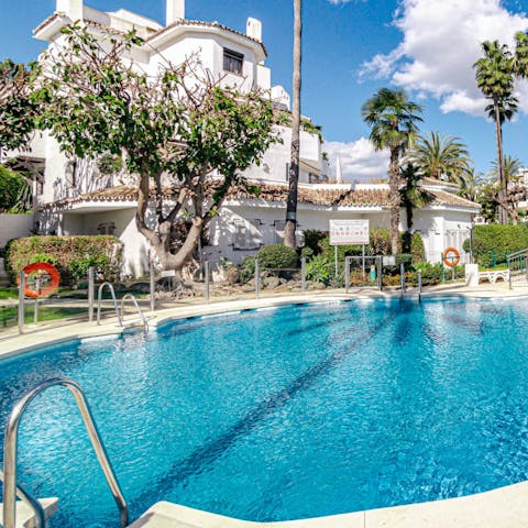 Take a dip in the communal pool and soak up those Spanish rays