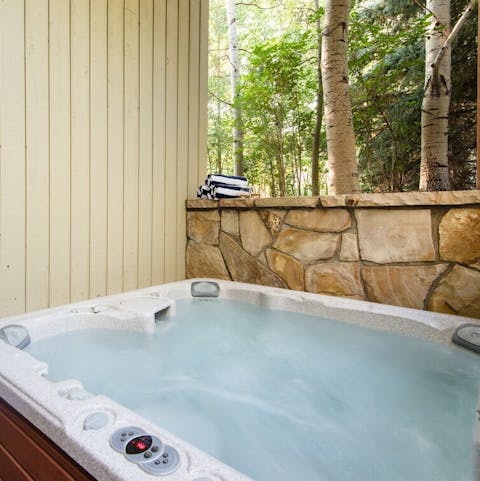 Soothe your aching muscles in the hot tub