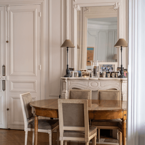 Rustle up a French feast to share in the ornate dining room