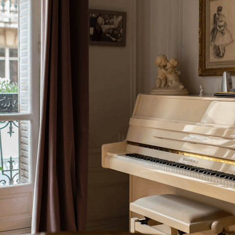 Entertain the whole group with a song on the piano