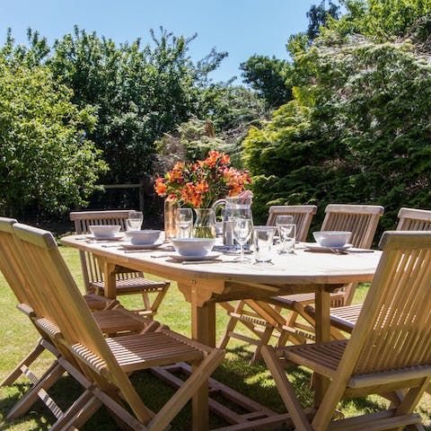 Set the table for alfresco dining amidst the trees