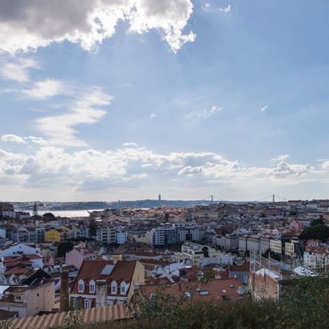 Head over to the Lisbon’s highest of the high viewpoint, Miradouro da Senhora do Monte (three minutes on foot) 