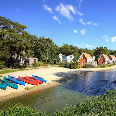 Rent a kayak and set sail along the river that runs through the resort