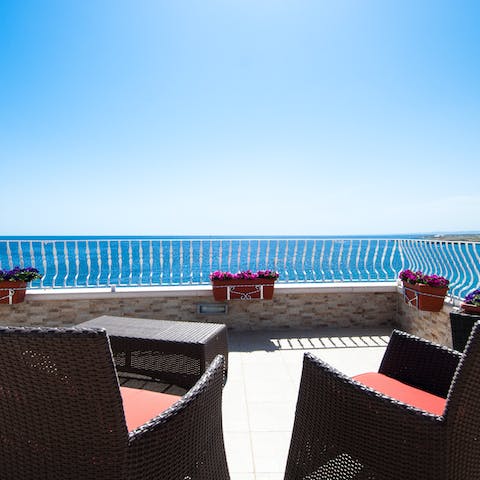Take in the stunning sea views from the third floor terrace – you'll have exclusive access