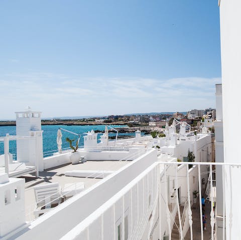 Gaze out across the rooftops from the living room window