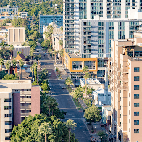 Stay on lively Mill Avenue, right in the heart of downtown Tempe