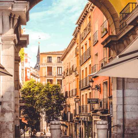 Begin your day with a stroll towards Plaza Mayor