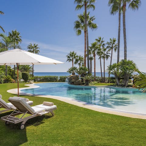 Spend idyllic days lounging by the pool or walk down Los Monteros beach