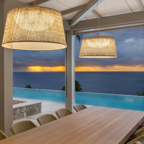 Fire up the barbecue and enjoy dinner alfresco with a side order of sunset views