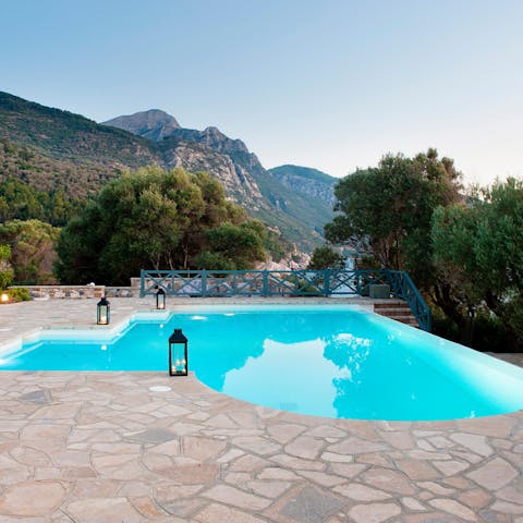 Take a sun break and soak in the spacious pool