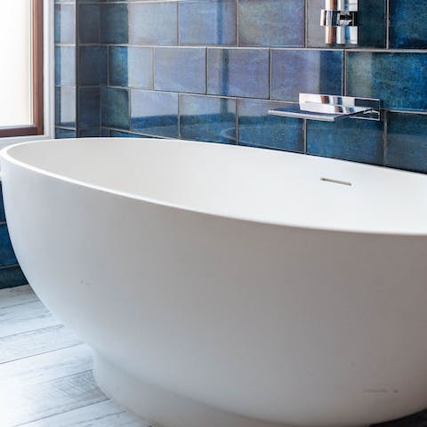 Have a soak in the egg-shaped bath after a busy day in Norwich