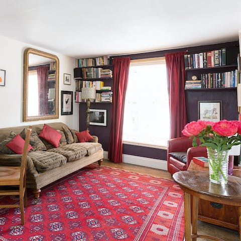 Browse the bookshelves and curl up on the sofa with a good book