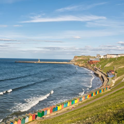 Wander down to lovely Whitby Bay in just five minutes