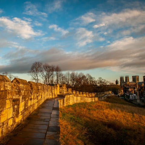 Walk ten minutes along the riverbank to reach the historic centre of York