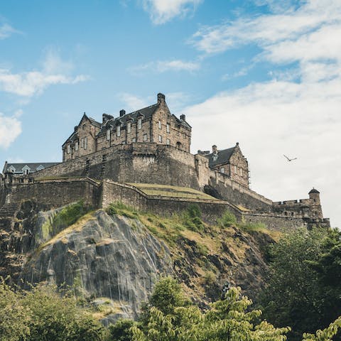 Visit the beautiful Edinburgh Castle, a three-minute walk away