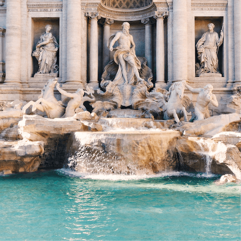 Admire the Trevi Fountain, just over a twenty-minute walk away