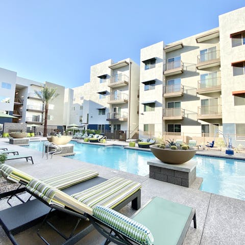 Cool off from the hot desert sun in the rooftop pool