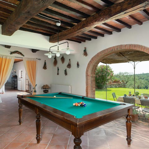 Challenge your group to a game of billiards