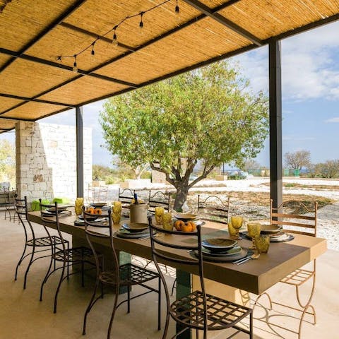 Enjoy alfresco dining on the shaded terrace