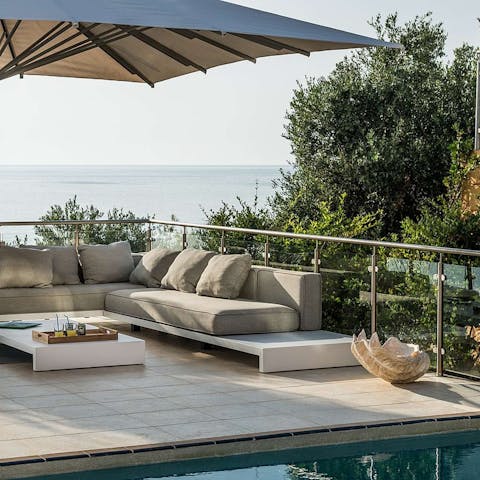 Soak up the views of the Cretan Sea from the private pool