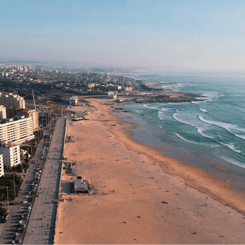 Soak up the sun at Matosinhos Beach, a seven minute walk away