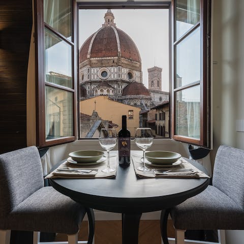 Feast on views of the cathedral while enjoying a celebratory meal