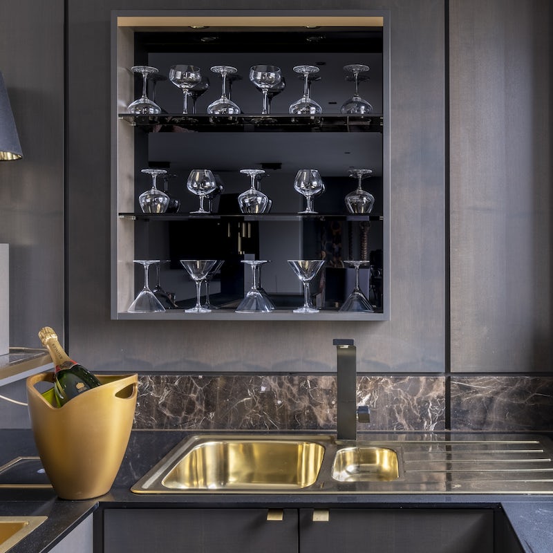 Pour a glass or two of your favourite tipple at the wet bar