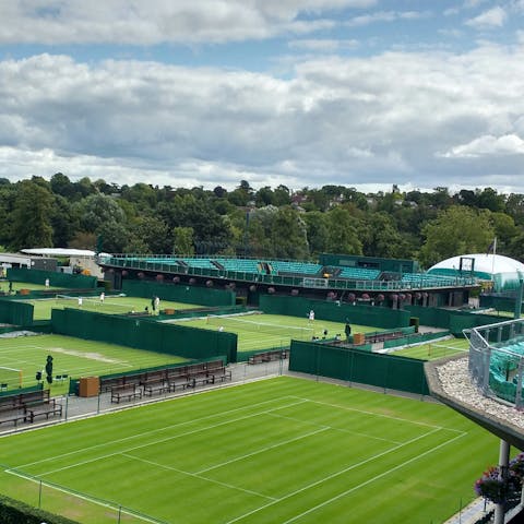 Explore the iconic tennis courts in nearby Wimbledon