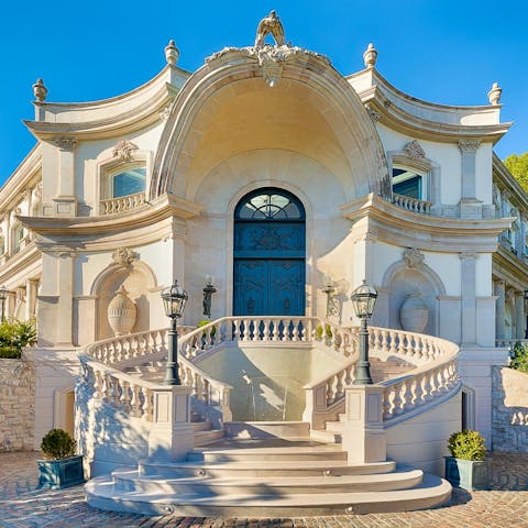 Admire the home's French Classical styling