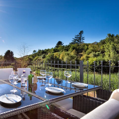 Drink and dine alfresco on your private terrace surrounded by nature