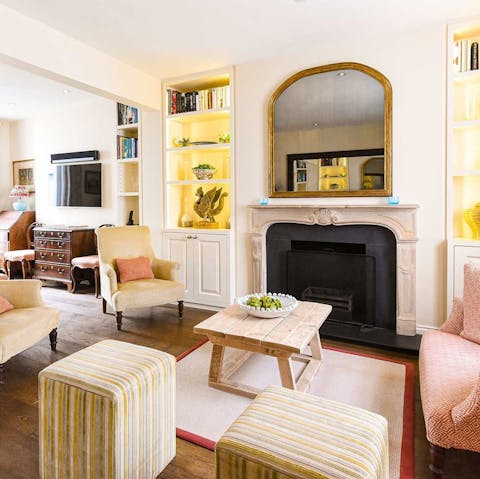 Unwind by the fireplace after a day of exploring Sloane Square