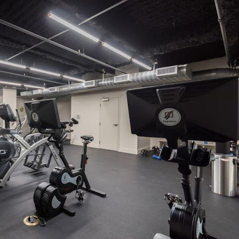 Enjoy a workout in the building's gym