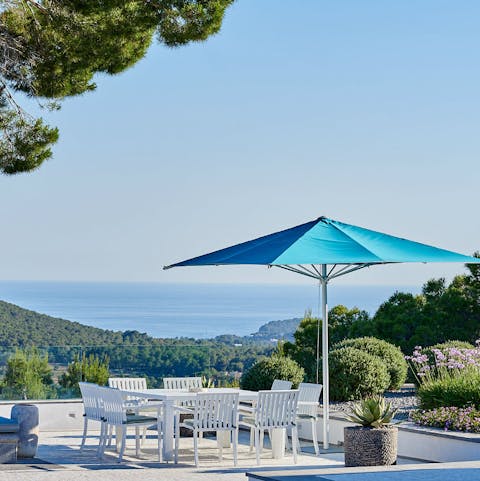 Enjoy cocktails at sunset while admiring the incredible view