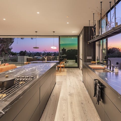 Get cooking with a view in the sleek and sociable kitchen 