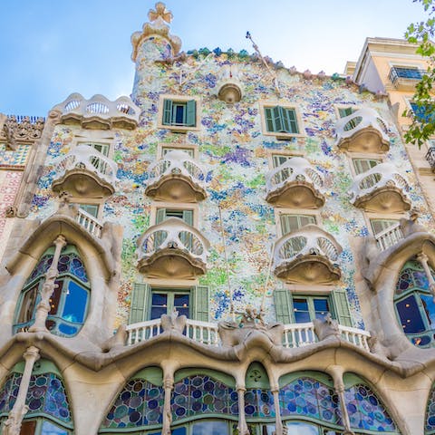 Marvel at Gaudí's masterworks throughout the city – Casa Batlló is just 750m away