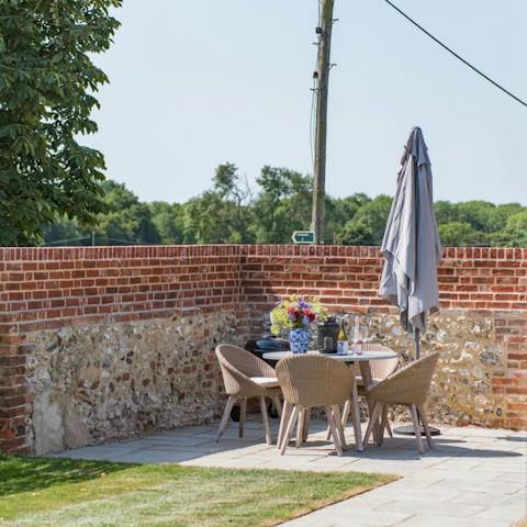 Spend sunny mornings breakfasting in the garden